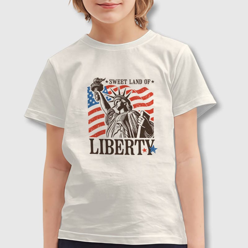 Statue of Liberty Print Kids T-Shirt for US 250th Anniversary