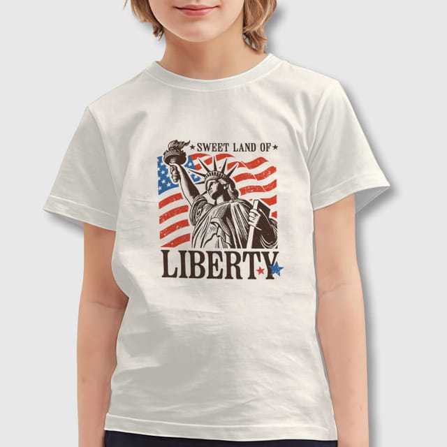 Statue of Liberty Print Kids T-Shirt for US 250th Anniversary