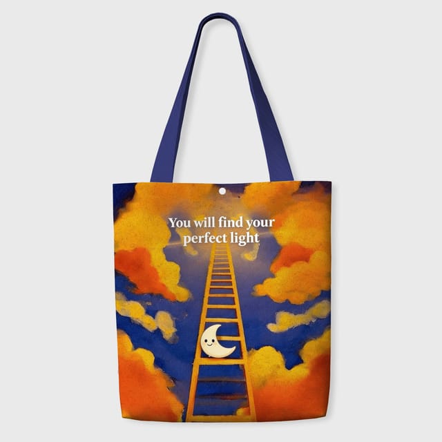 Motivational Cloud Moon Tote Bag for Encouragement Daily Use