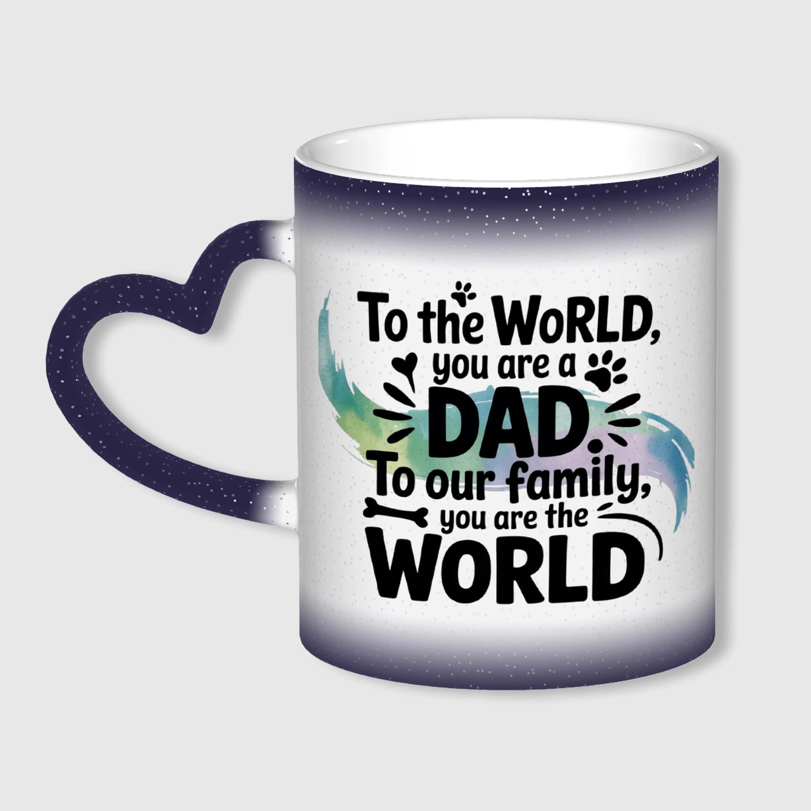 Paw Print Dad Quote Color Changing Mug for Father's Day Gifts