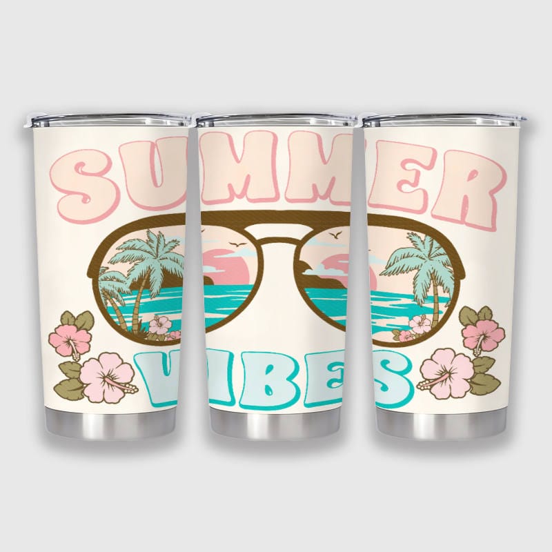 Summer Vibes Beach Stainless Steel Tumbler for Beach Lovers Gift