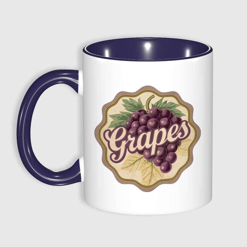 Vintage Grapes 11oz Mug for Fruit Lovers Daily Kitchen Use