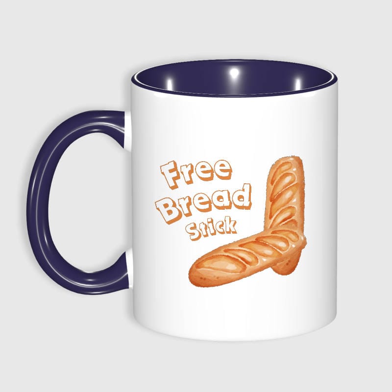 Free Bread Stick Pun Ceramic Mug for Food Lovers Daily Use