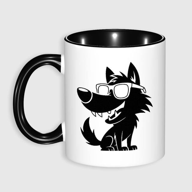 Cool Sunglasses Wolf 11oz Coffee Mug for Pet Lovers Gift