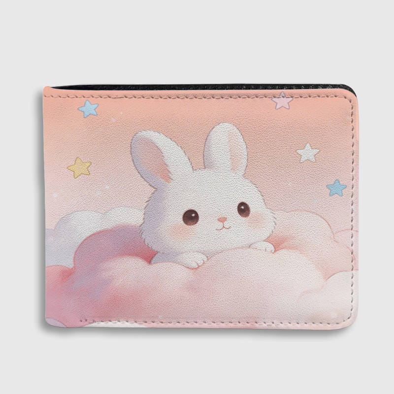 Cute Cloud Bunny Bifold Wallet for Girls Birthday Gift