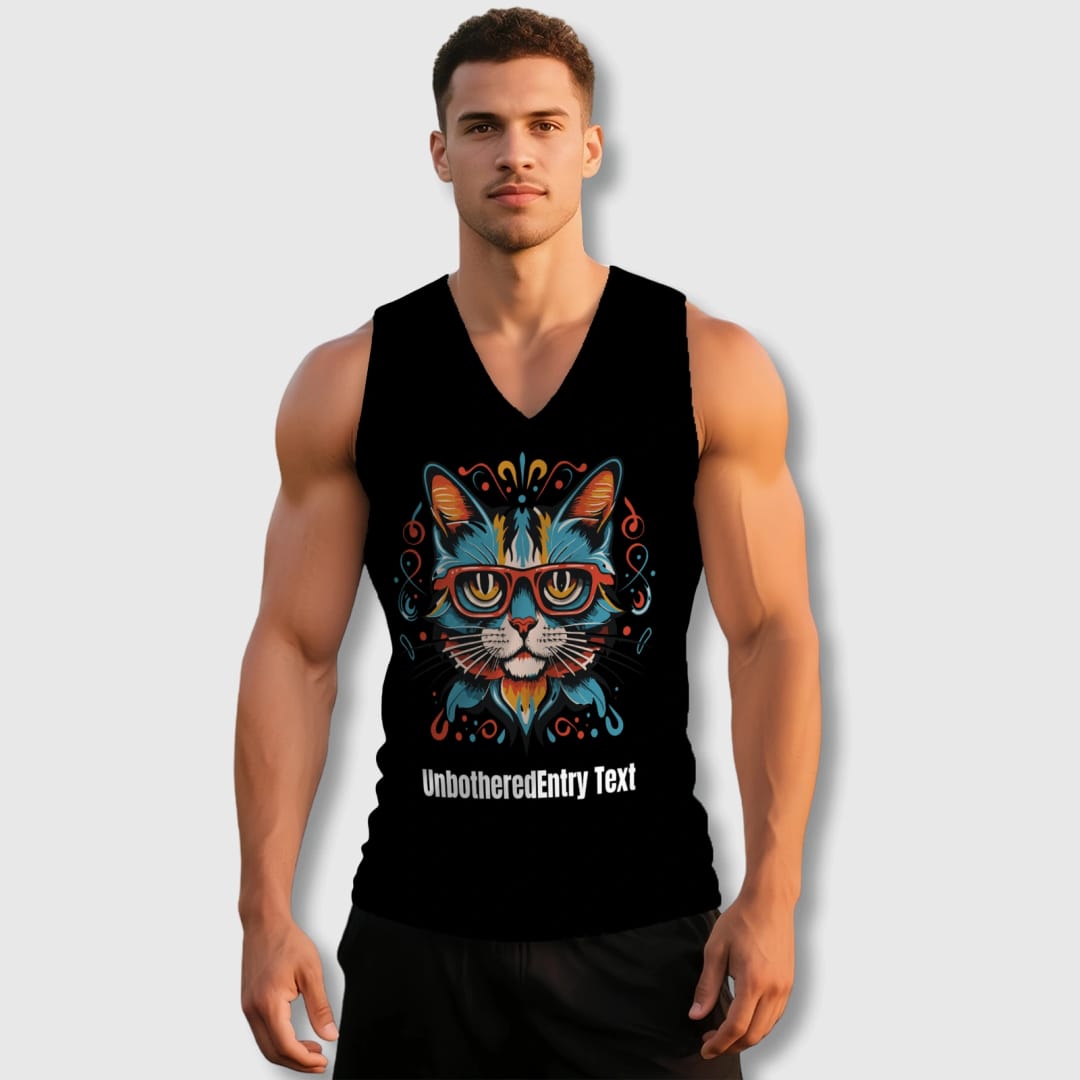 Custom Men's V-Neck Vest | Personalized Lightweight Sleeveless Shirt - 1