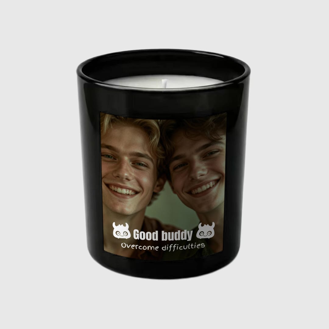 Personalized Hidden-Message Candle / Custom Sticker Candle (2pcs Set) - 1