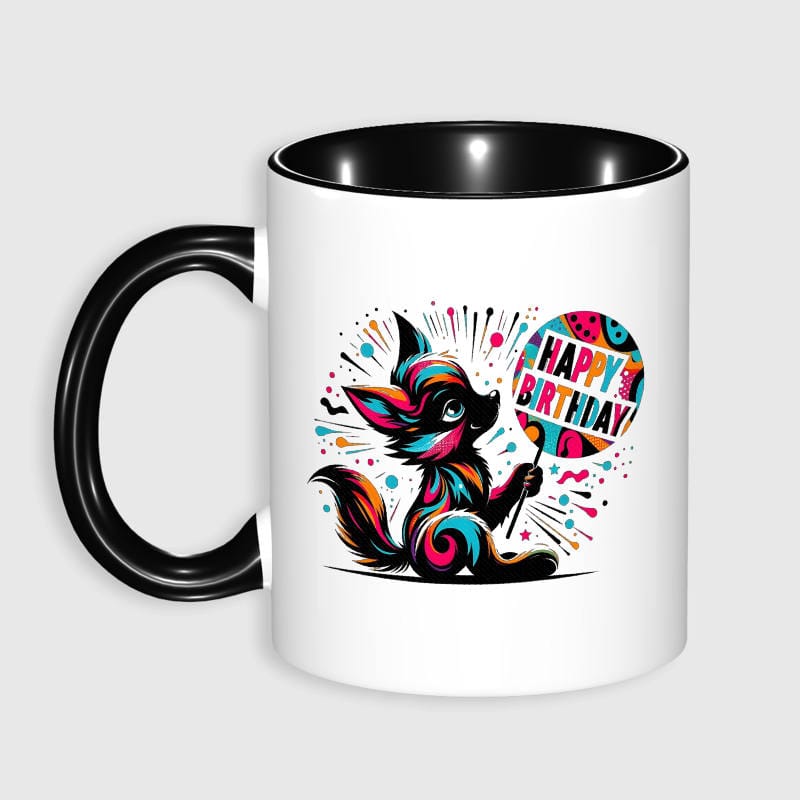 Colorful Fox 11oz Coffee Mug for Pet Lovers Birthday Gift