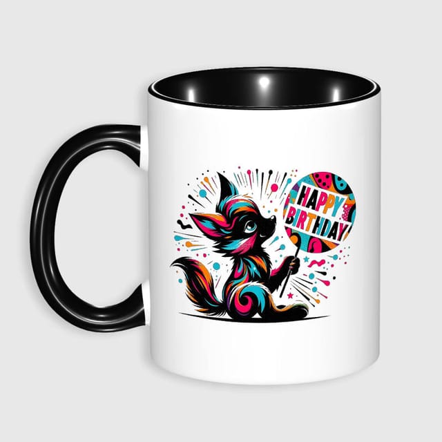 Colorful Fox 11oz Coffee Mug for Pet Lovers Birthday Gift