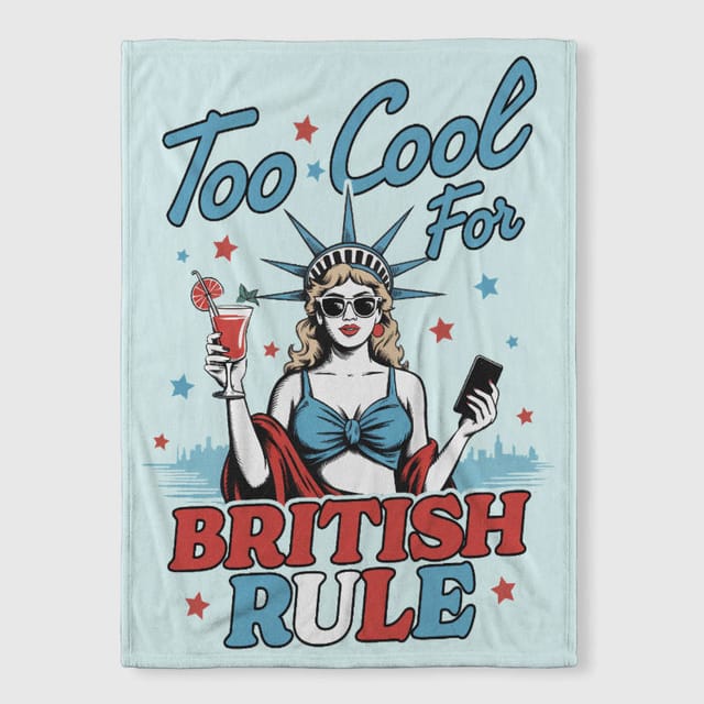 Funny Patriotic Statue of Liberty Fleece Blanket for 4th of July