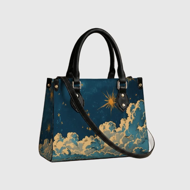 Starry Night Cloud Leather Tote Bag for Women Daily Gifts