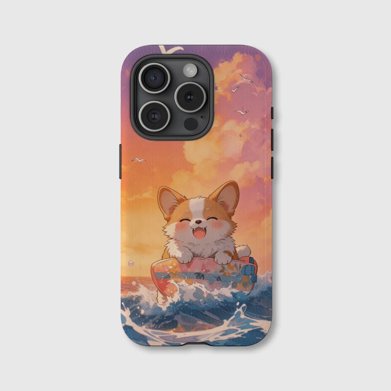 Cute Surfing Corgi Phone Case for Pet Lovers Summer Use - 1