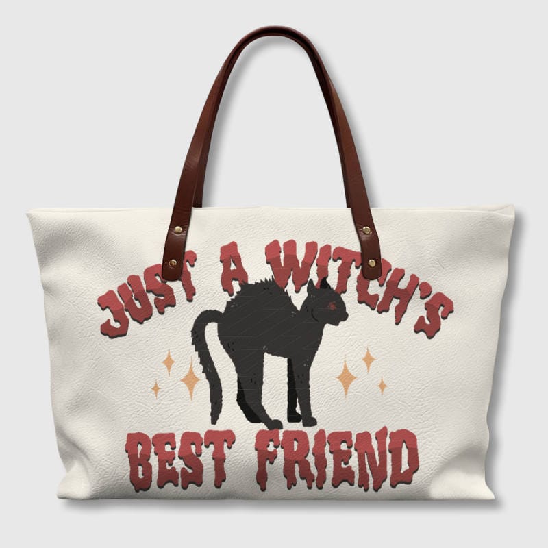 Witch Cat Quote Tote Bag for Cat Lovers Halloween Gift