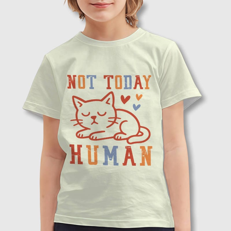 Funny Lazy Cat Kids T-Shirt for Cat Lovers Daily Wear