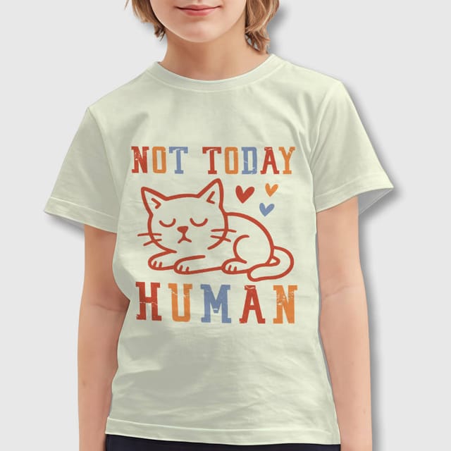 Funny Lazy Cat Kids T-Shirt for Cat Lovers Daily Wear