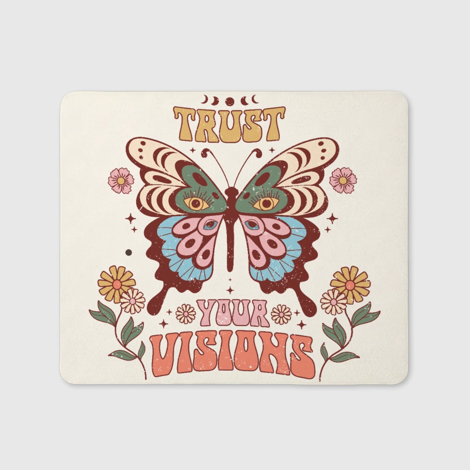 Retro Trust Your Visions Butterfly Mouse Pad for Daily Gifting