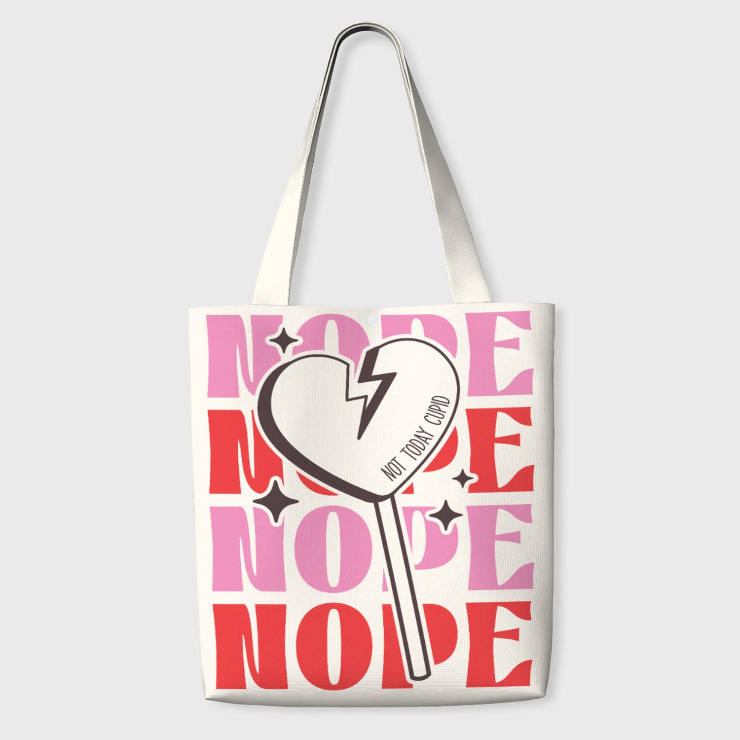 Funny Not Today Cupid Tote Bag for Singles Valentine Gift Daily Use