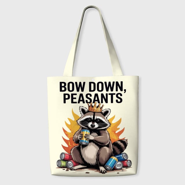 Funny Raccoon Quote Tote Bag for Pet Lovers Gift & Daily Use