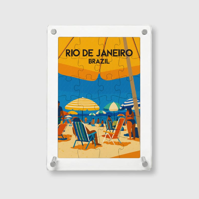 Rio de Janeiro Beach Acrylic Puzzle for Travel Lovers Summer Gift