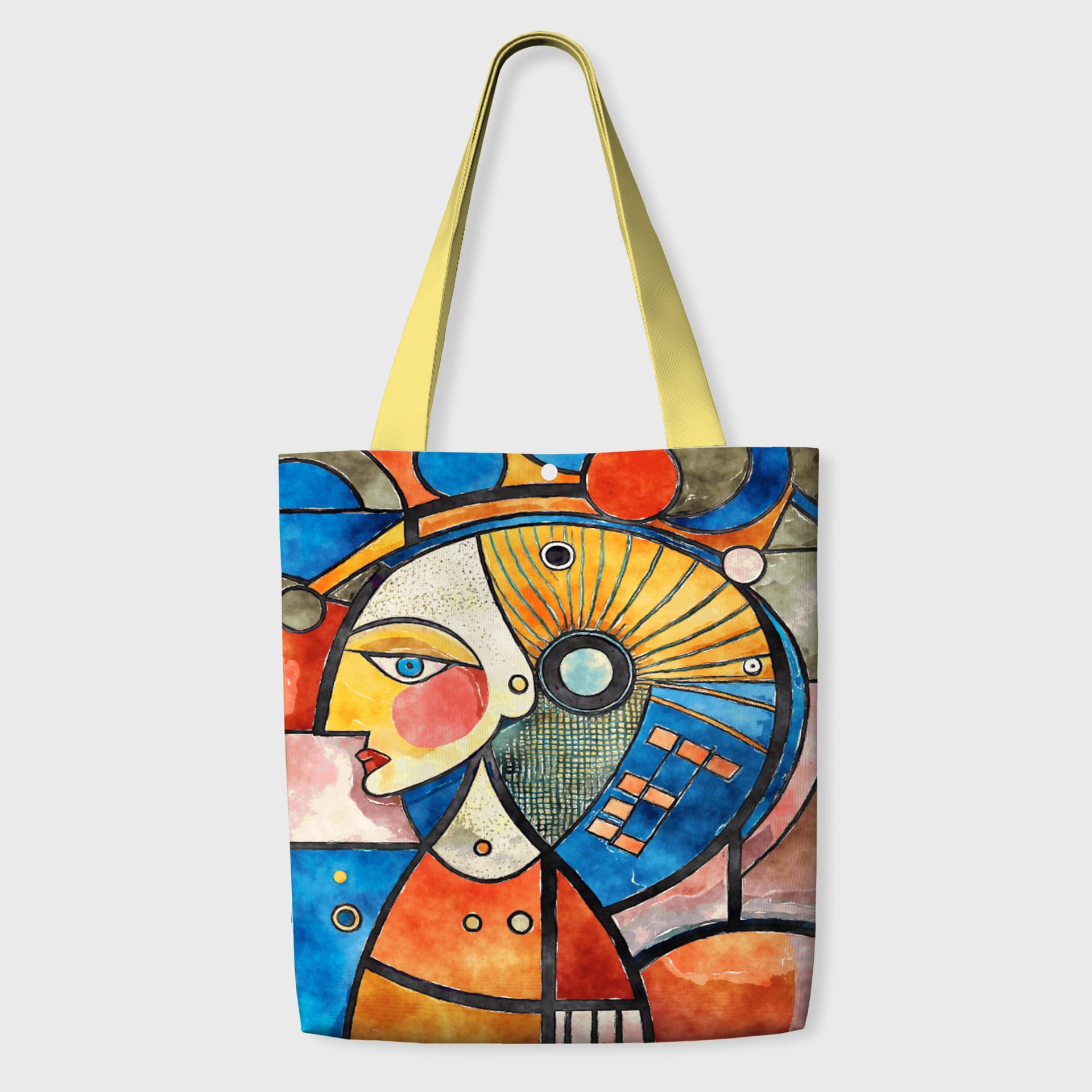 Abstract Cubist Woman Tote Bag for Art Lovers Daily Use