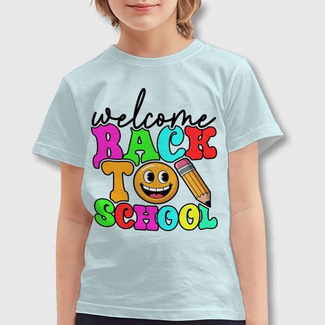 Colorful Welcome Back To School Kids T-Shirt for First School Day