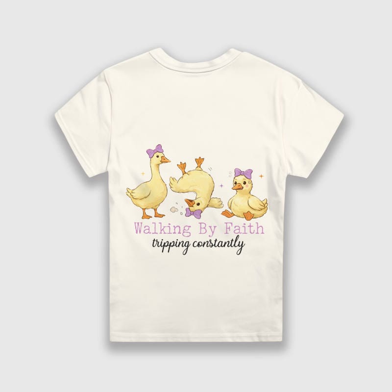 Funny Duck Quote Kids Short Sleeve Tee for Daily Wear