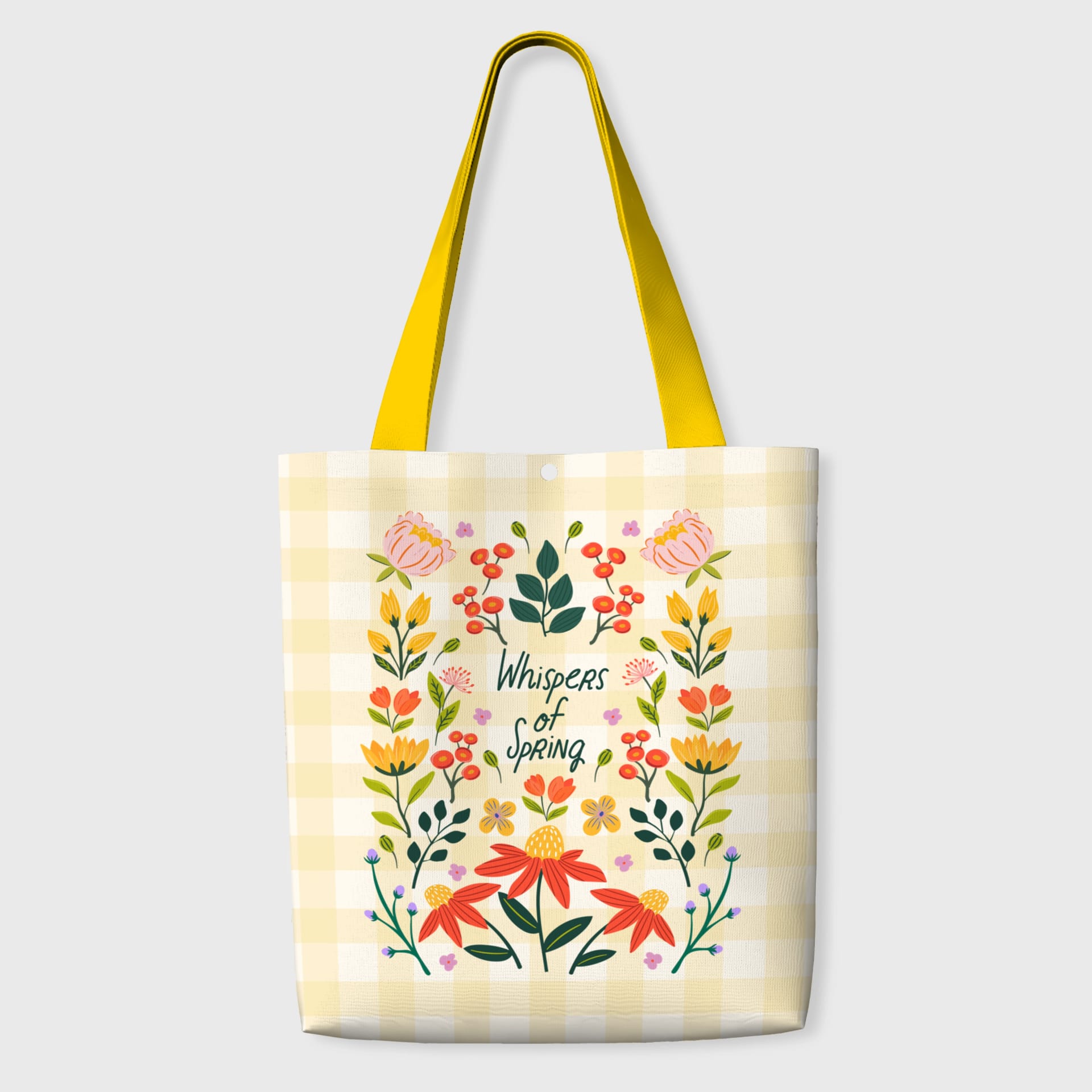 Whispers of Spring Floral Canvas Tote Bag for Daily Use & Gifts