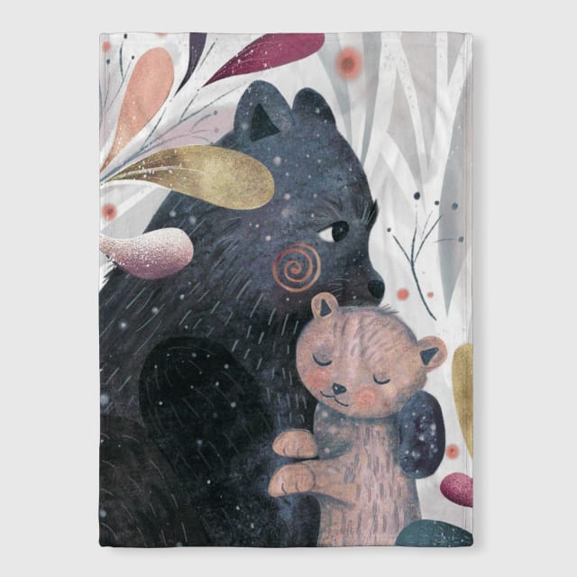 Mama & Baby Bear Cozy Fleece Blanket for Animal Lovers