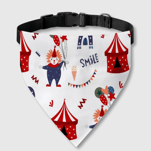 Circus Clown Pet Bandana Collar for Dogs Cats Birthday Gift