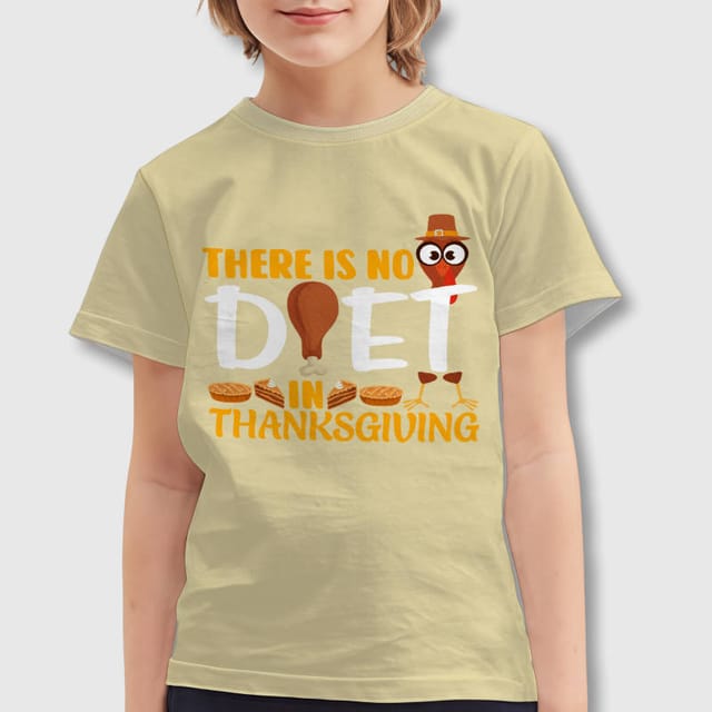 Funny No Diet Thanksgiving Kids T-Shirt Gift