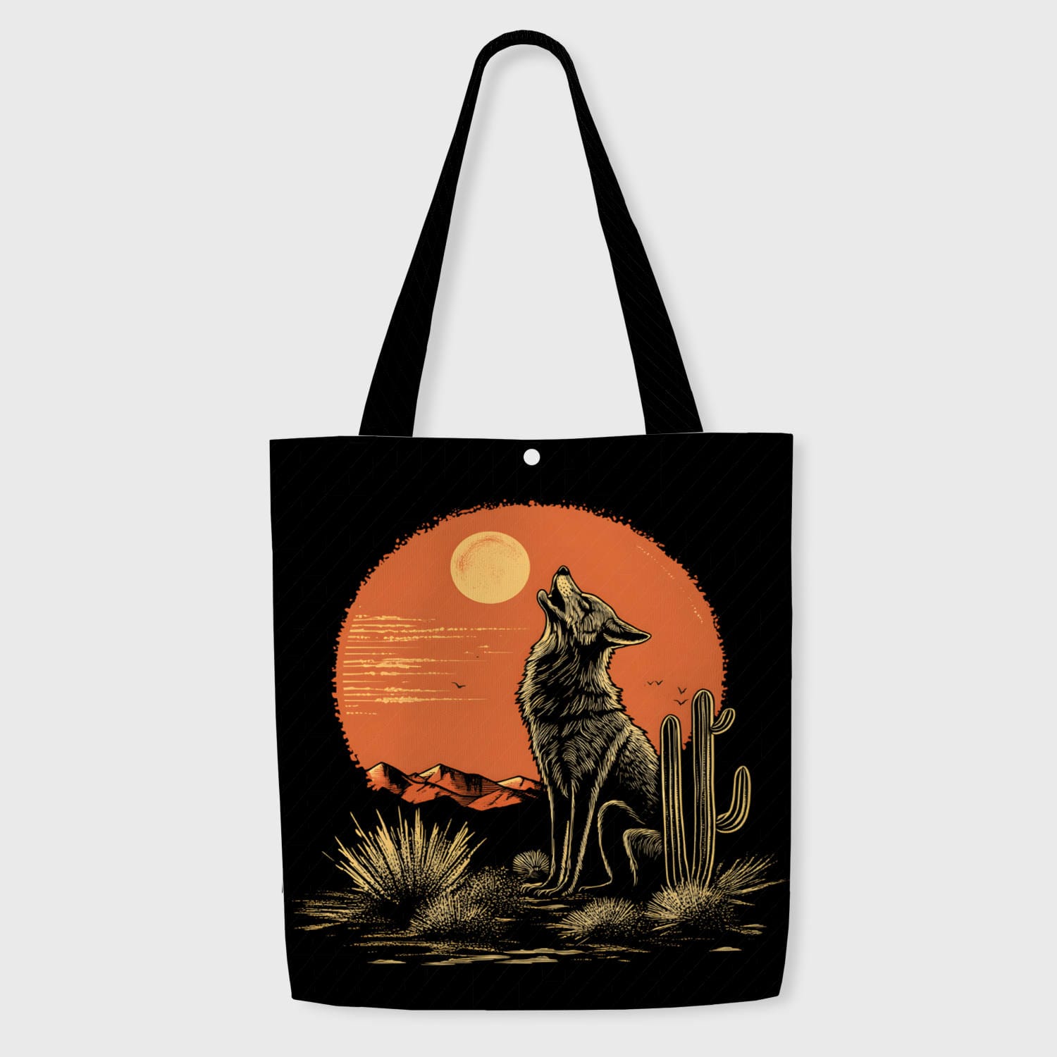 Desert Coyote Sunset Tote Bag for Wildlife Lovers Daily Use