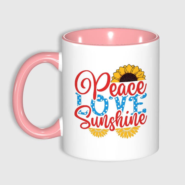 Peace Love Sunshine Sunflower Mug for Her Summer Gift
