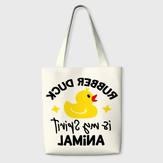 Funny Rubber Duck Canvas Tote Bag for Duck Lovers Daily Use