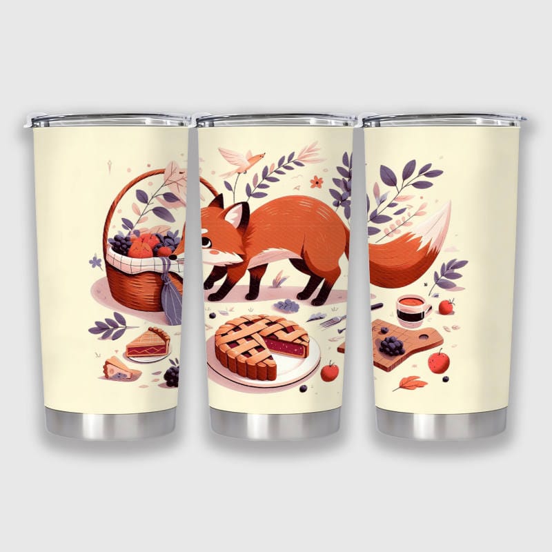 Cute Fox Picnic 20oz Insulated Tumbler for Fox Lovers Gift
