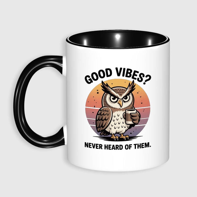 Funny Grumpy Owl Mug for Coffee Lovers Sarcastic Gift