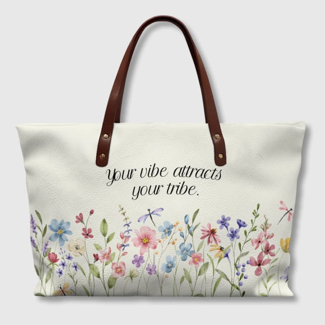 Customizable Wildflower Quote Tote Bag for Her Gift