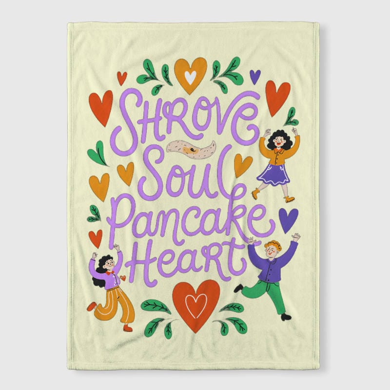 Cute Heart Pancake Quote Fleece Blanket for Her Valentine's Gift