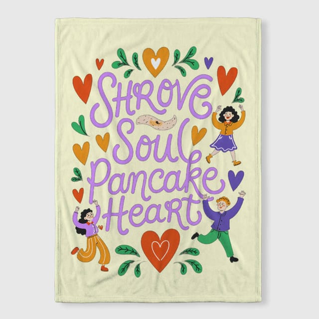 Cute Heart Pancake Quote Fleece Blanket for Her Valentine's Gift