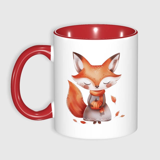 Cute Fall Fox 11oz Mug for Fox Lovers Thanksgiving Gift