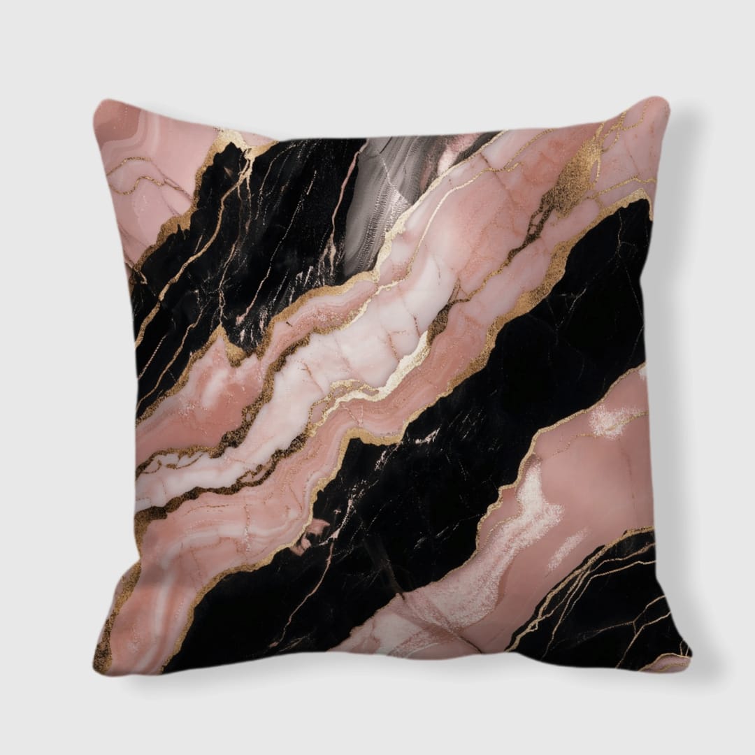 Midnight Rose Quartz Satin Pillow - 1