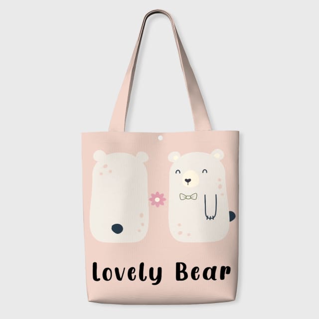 Cute Bear Print Tote Bag for Bear Lovers Daily Use & Gifting