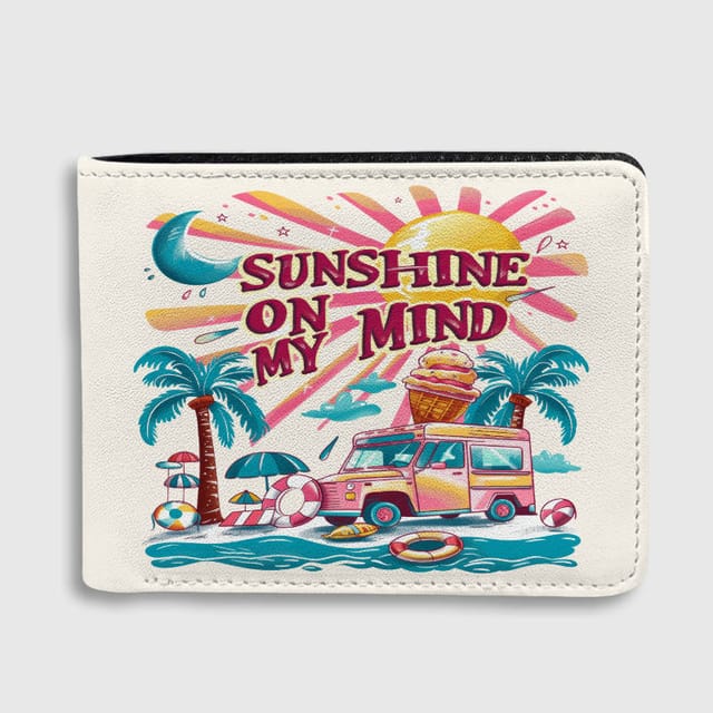 Sunshine Beach Print Bifold Wallet for Summer Lovers Daily Use
