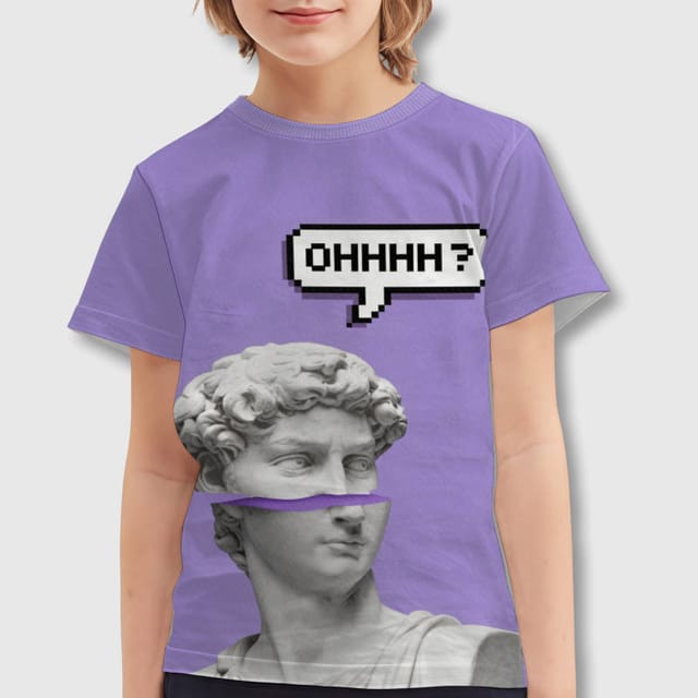 Vaporwave David Meme Kids T-Shirt for Casual Wear