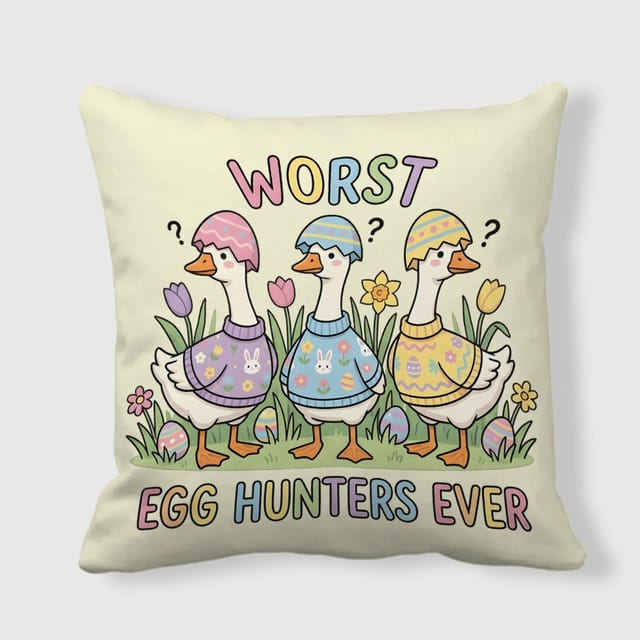 Funny Easter Goose Throw Pillow for Easter Home Decor Gift