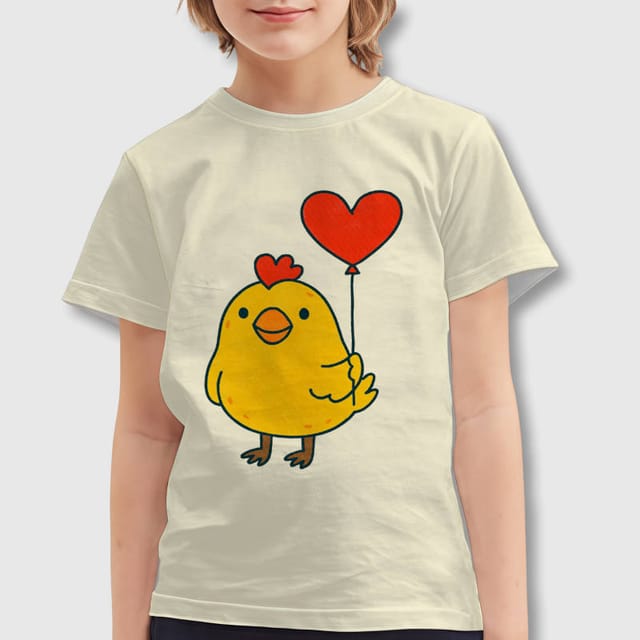 Cute Chick Heart Kids T-Shirt for Valentine Gift