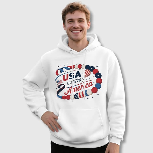 Patriotic USA 1776 Pullover Hoodie for Men Patriotic Gifts