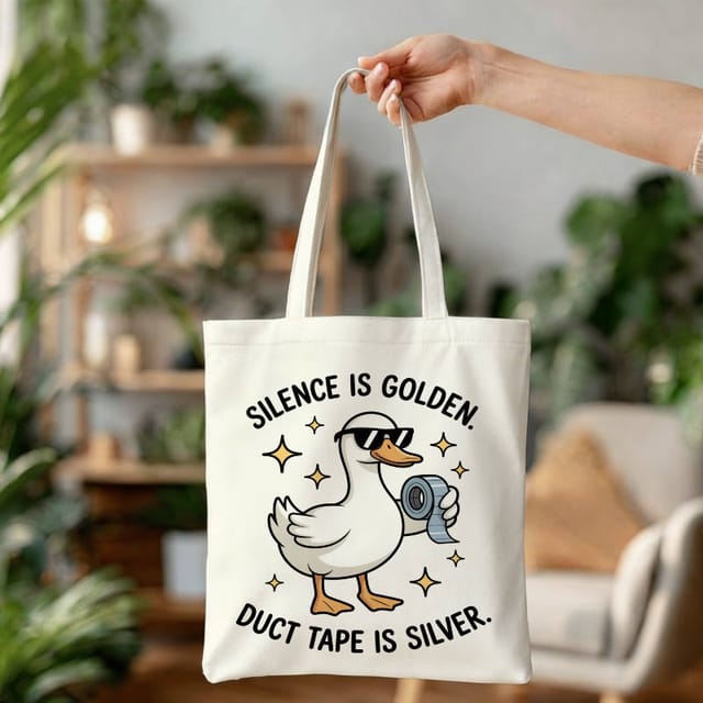 Funny Sarcastic Duck Tote Bag for Pun Lovers Daily Use