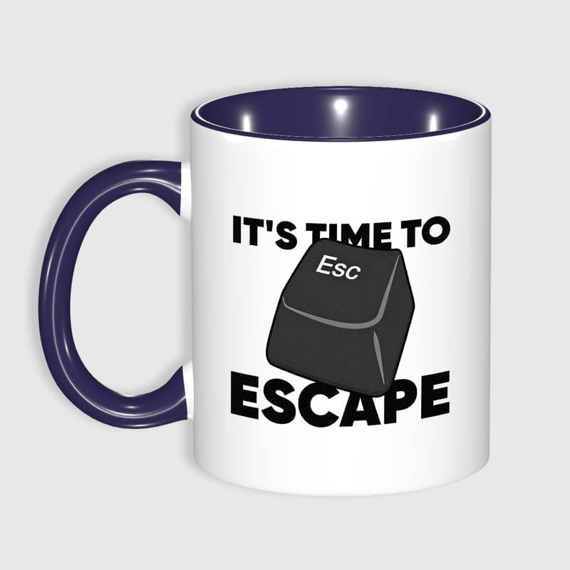 Funny Esc Keyboard Pun 11oz Coffee Mug for Tech Lovers Work Gift