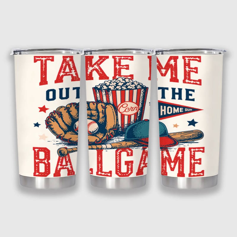 Vintage Baseball Stainless Steel Tumbler for Sports Fans Game Day