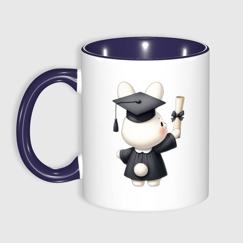 Cute Grad Bunny Ceramic Mug for Graduates Grad Gift